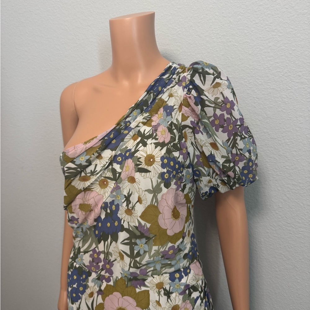 Astr One-Shoulder Floral Dress in Lavender, Blush & Olive - Picture 3 of 10